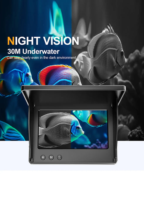 Underwater camera 1080p 4.3 inch lcd Endoscope camera Waterproof 6 Hours Endurance Night Vision 15/30m